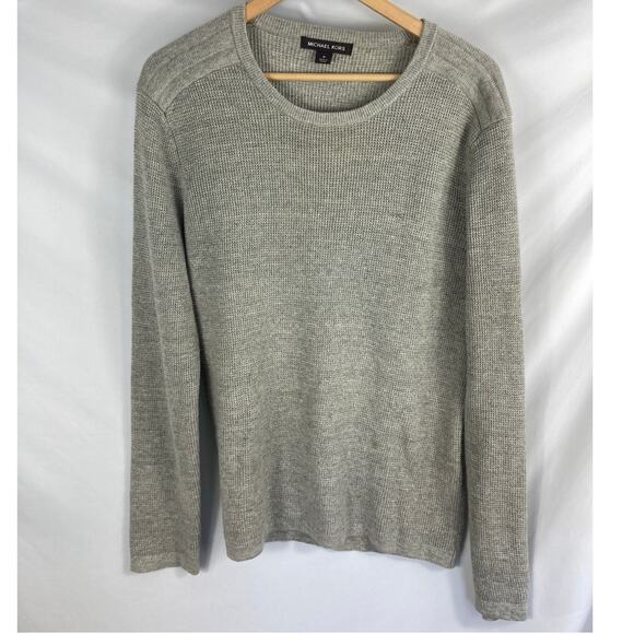 Michael Kors Mens Knit Lightweight Sweater Grey Size Medium - Picture 1 of 3